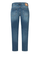 Blue jeans on a white background