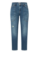 Blue jeans on a white background