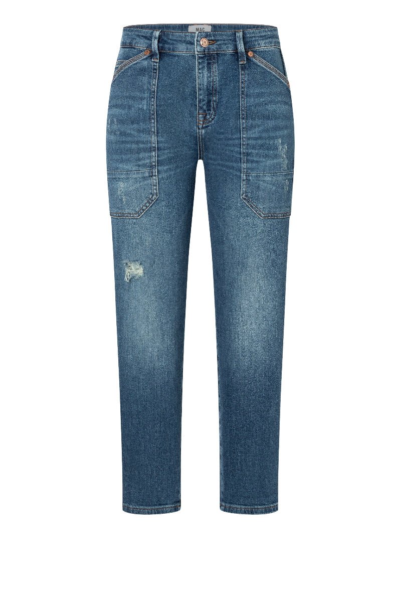 Blue jeans on a white background