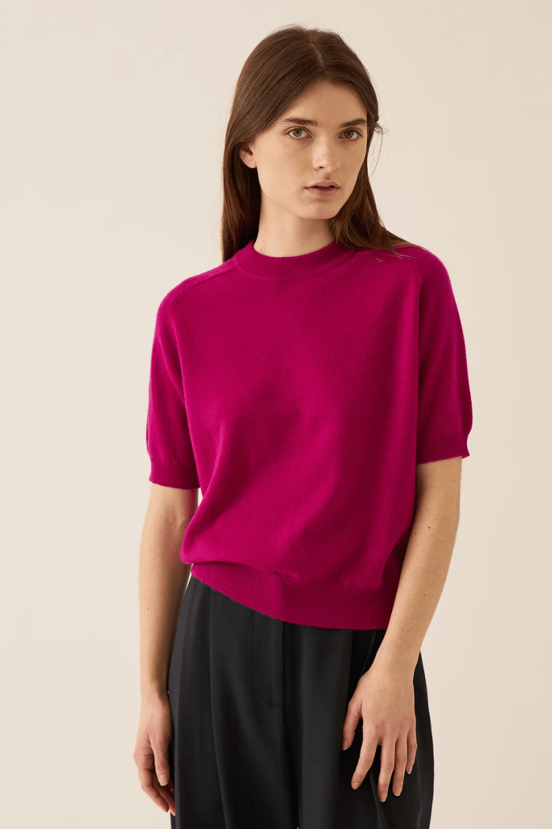 Sweater - DemyLee - Irelia Cashmere Top in Radish - Archery Close