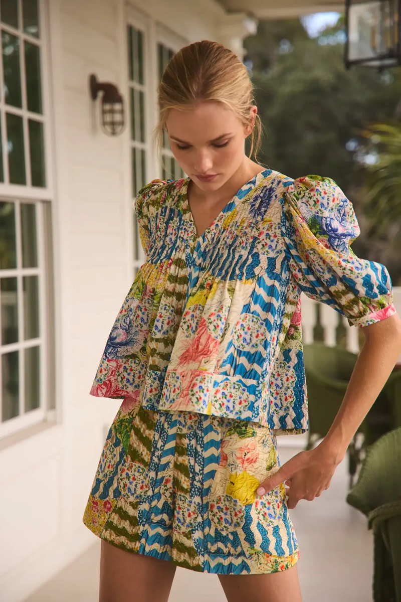 Shirts & Tops - Hunter Bell - Irene Top in Morning Glory - Archery Close