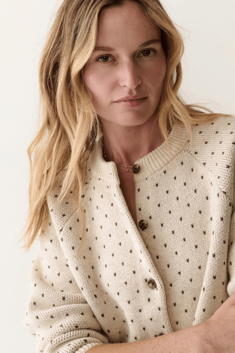 Sweater - Marine Layer - Iris Crewneck Cardigan - Archery Close