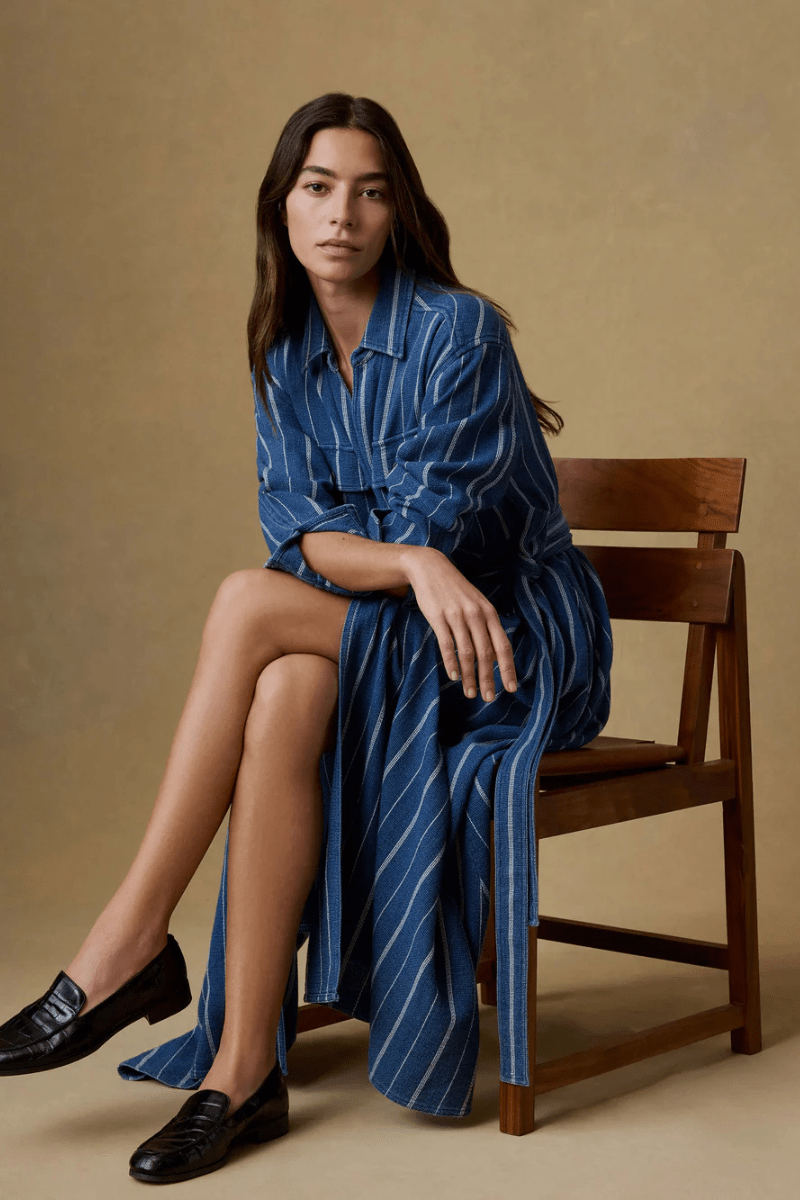 Dresses - Faherty Brand - Island Tide Julia Wrap Dress - Archery Close