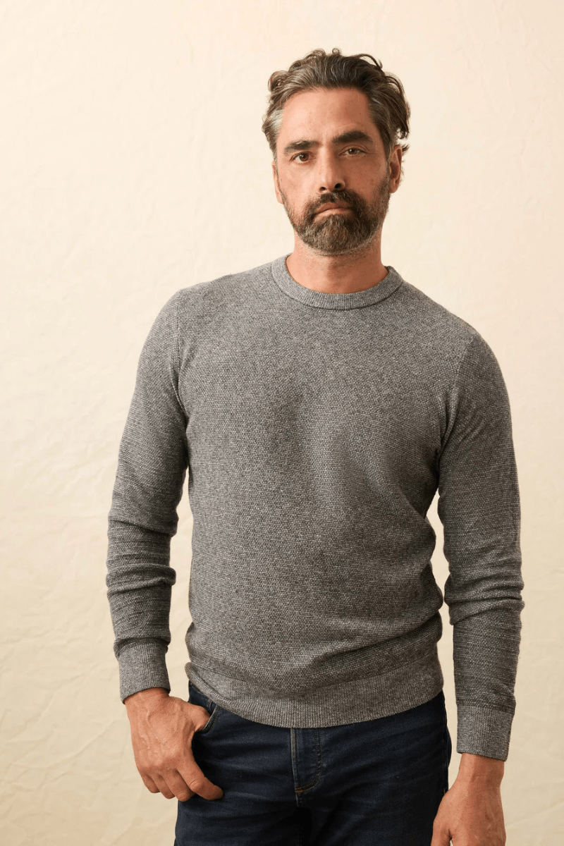 Sweater - Faherty Brand - Jackson Crew Sweater - Archery Close