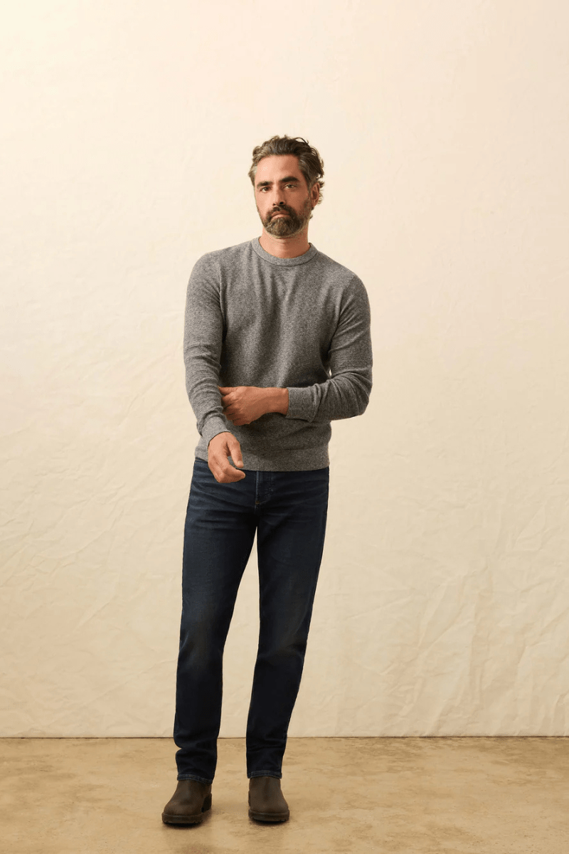 Sweater - Faherty Brand - Jackson Crew Sweater - Archery Close
