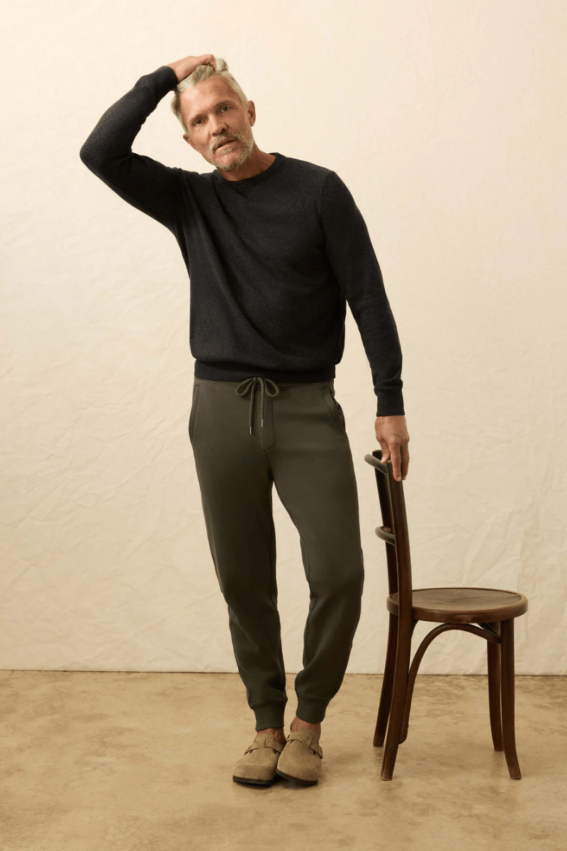 Sweater - Faherty Brand - Jackson Crew Sweater - Archery Close