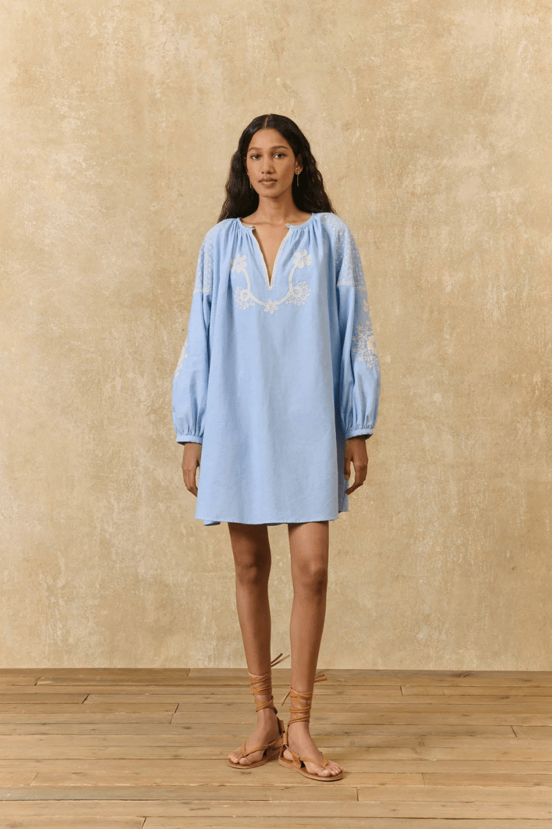 Dresses - Louise Misha - Janice Dress in Oxford Blue - Archery Close