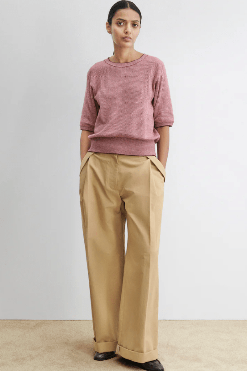 Sweater - Rachel Comey - Jeram Top in Scarlet Multi - Archery Close