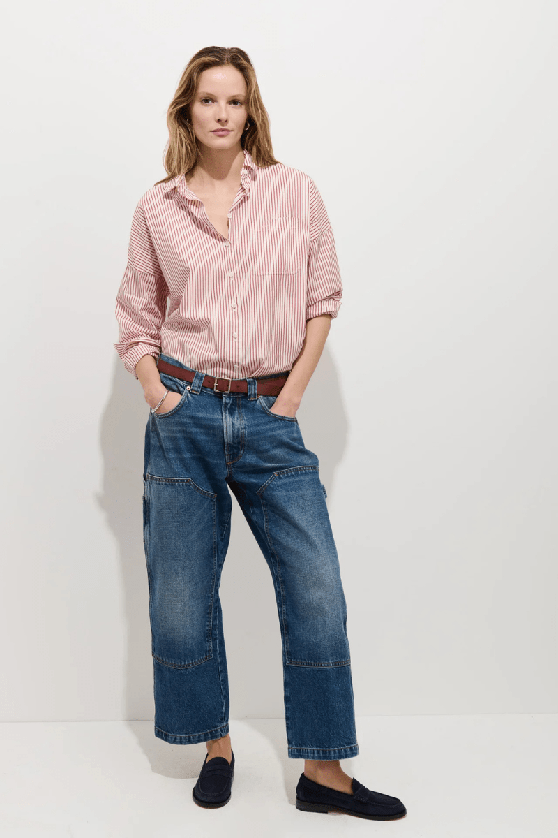 Shirts & Tops - Alex Mill - Jo Striped Shirt in White/Red Stripe - Archery Close