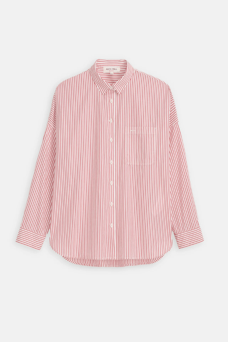 Shirts & Tops - Alex Mill - Jo Striped Shirt in White/Red Stripe - Archery Close