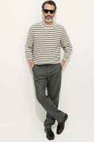 Sweater - Alex Mill - Jordan Sweater in Striped Cashmere - Archery Close