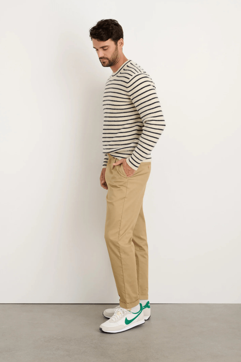 Sweater - Alex Mill - Jordan Sweater in Striped Cashmere - Archery Close