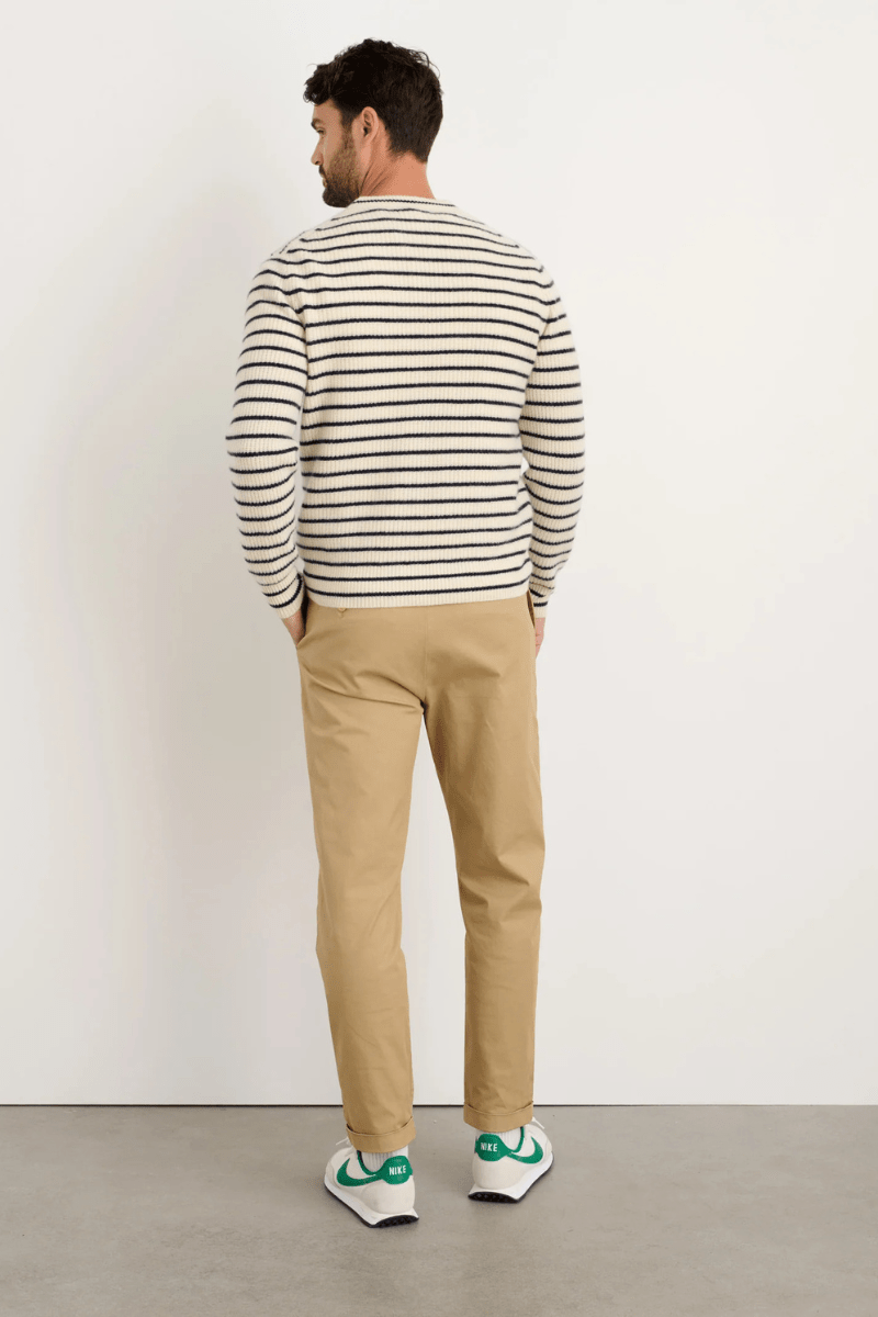 Sweater - Alex Mill - Jordan Sweater in Striped Cashmere - Archery Close