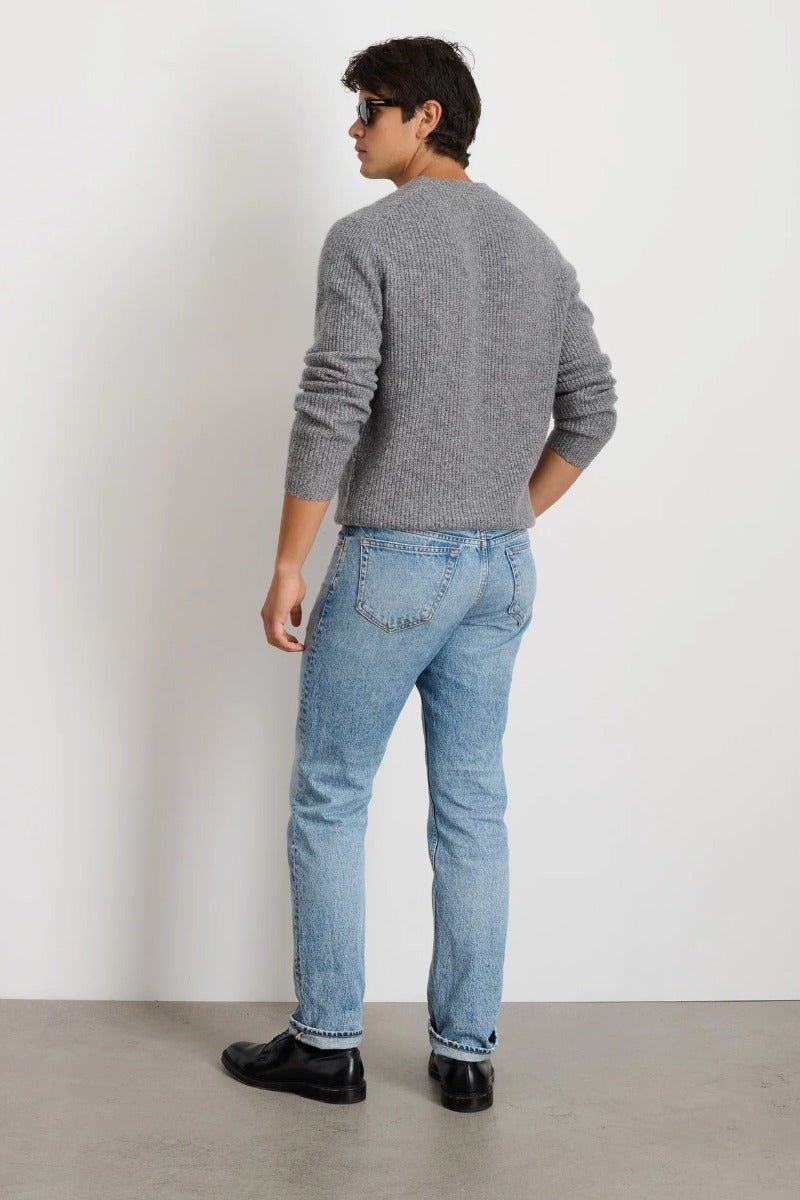 Alex Mill Jordan Sweater in Washed Cashmere - Marled Heather Grey