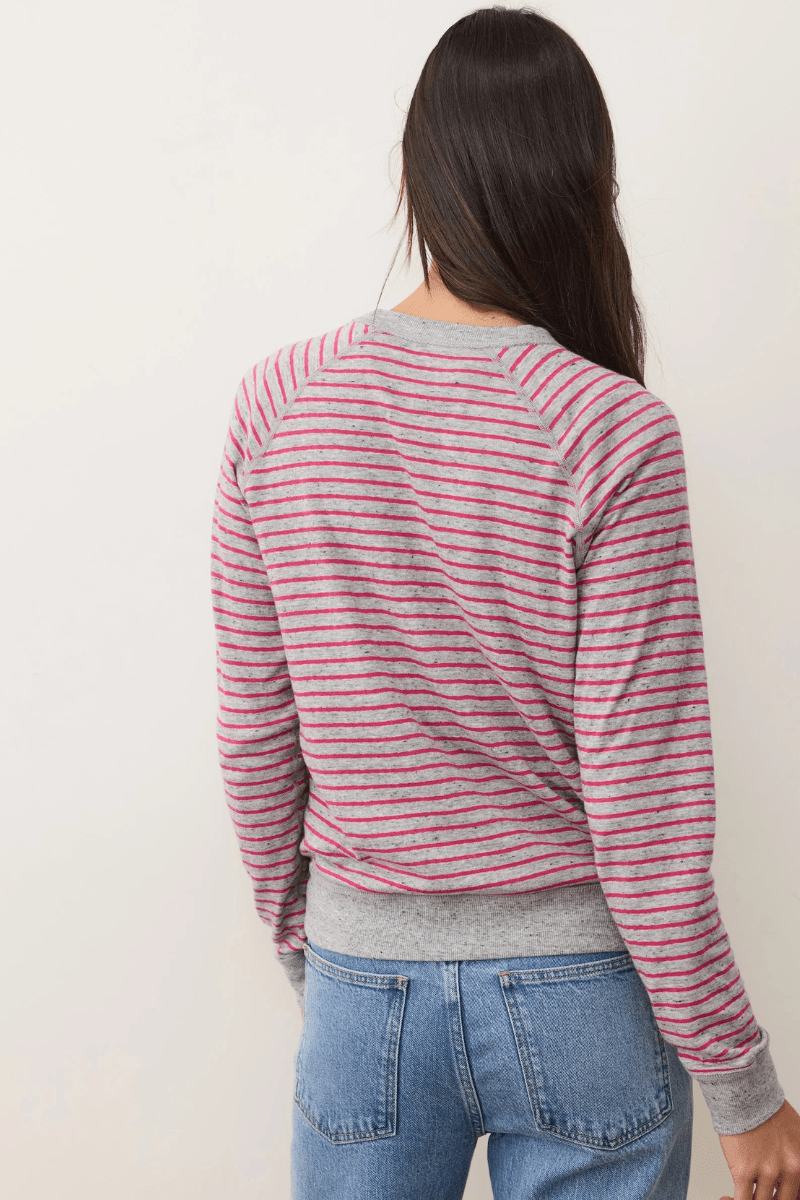 Shirts & Tops - Marine Layer - Juno Reversible Raglan in Heather Grey/Pink - Archery Close