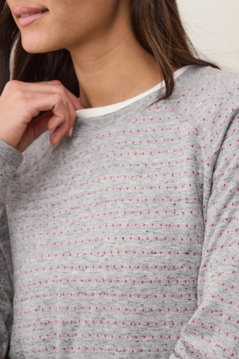 Shirts & Tops - Marine Layer - Juno Reversible Raglan in Heather Grey/Pink - Archery Close