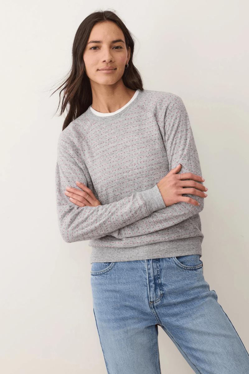 Shirts & Tops - Marine Layer - Juno Reversible Raglan in Heather Grey/Pink - Archery Close