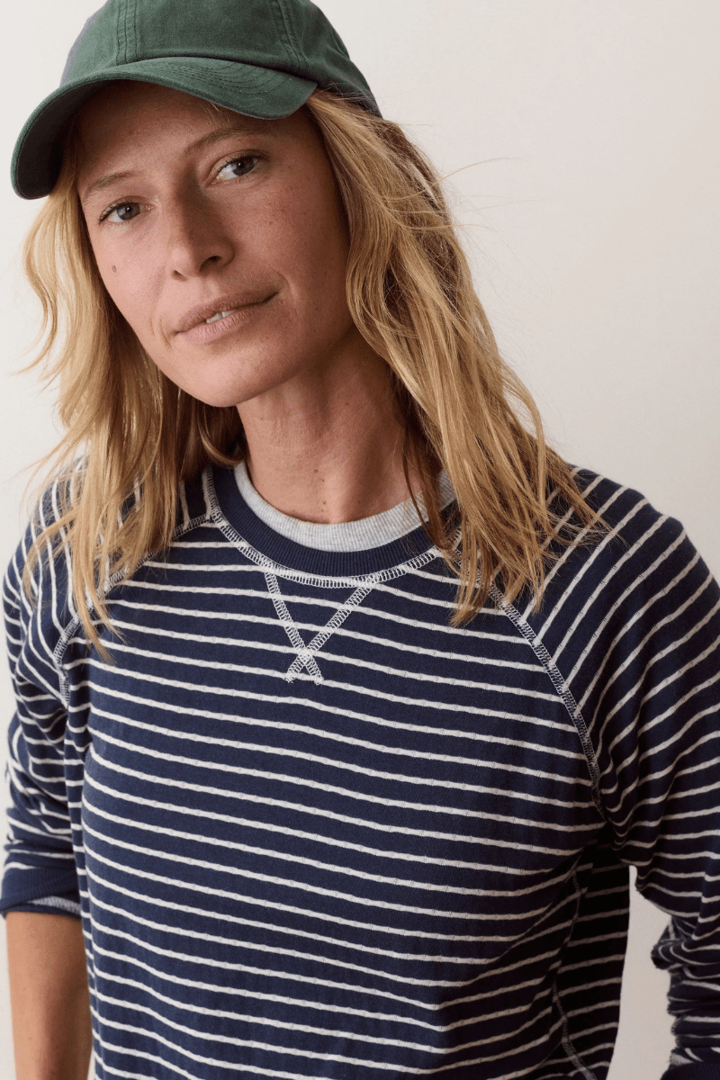 Shirts & Tops - Marine Layer - Juno Reversible Raglan in Twilight Stripe - Archery Close