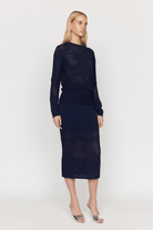 Skirts - Christy Lynn - Juno Skirt in Navy - Archery Close