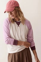 Shirts & Tops - Marine Layer - Juno Varsity Raglan in Sand & Lilac - Archery Close