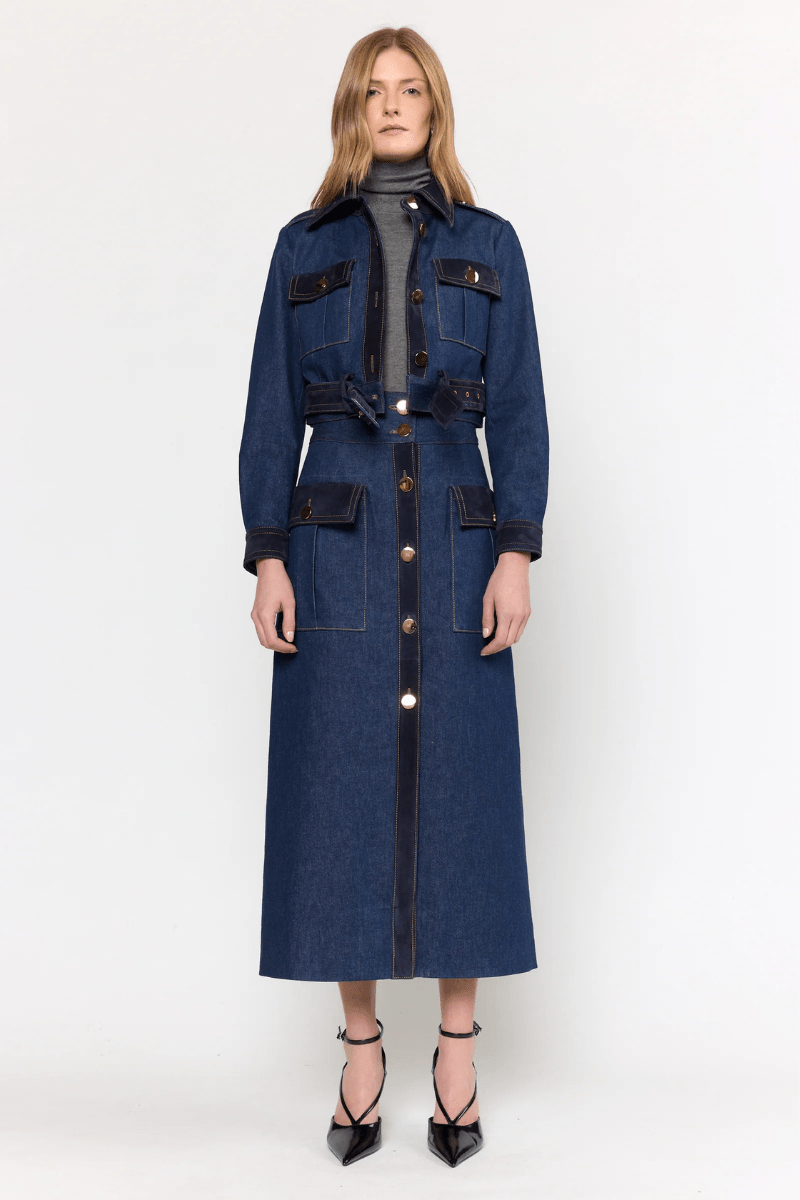 Outerwear - Christy Lynn - Kalita Jacket in Dark Indigo - Archery Close