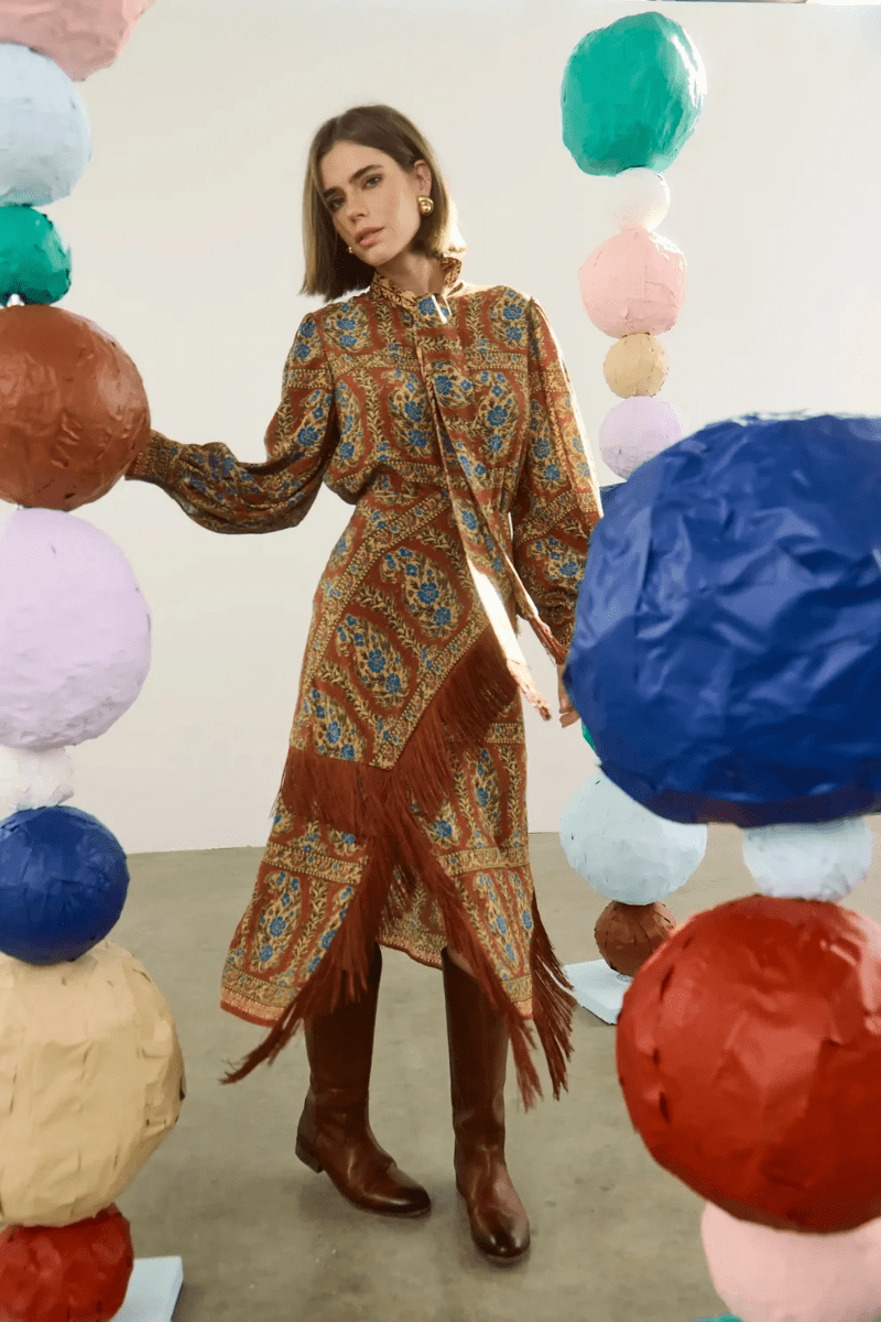 Shirts & Tops - Hunter Bell - Karis Blouse in Amber Glen Brown - Archery Close