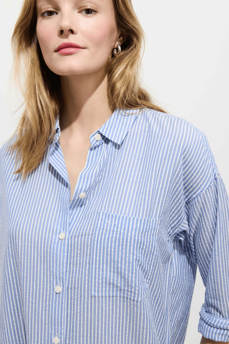 Dresses - Alex Mill - Kerry Shirtdress in Seersucker - Archery Close