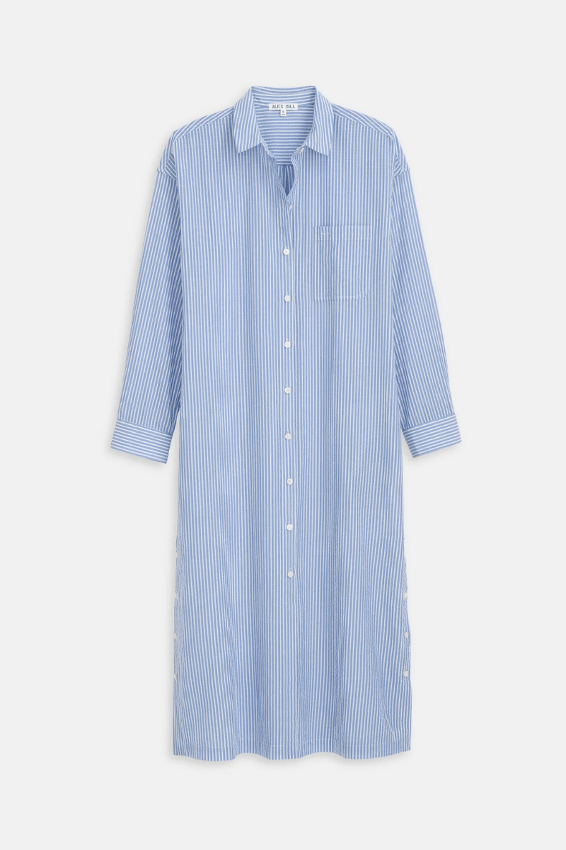 Dresses - Alex Mill - Kerry Shirtdress in Seersucker - Archery Close
