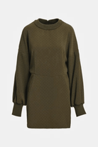 Dresses - Essentiel Antwerp - Khaki rhinestone-embellished mini dress - Archery Close