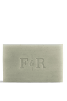 Bar of soap with 'F&R' branding on a white background