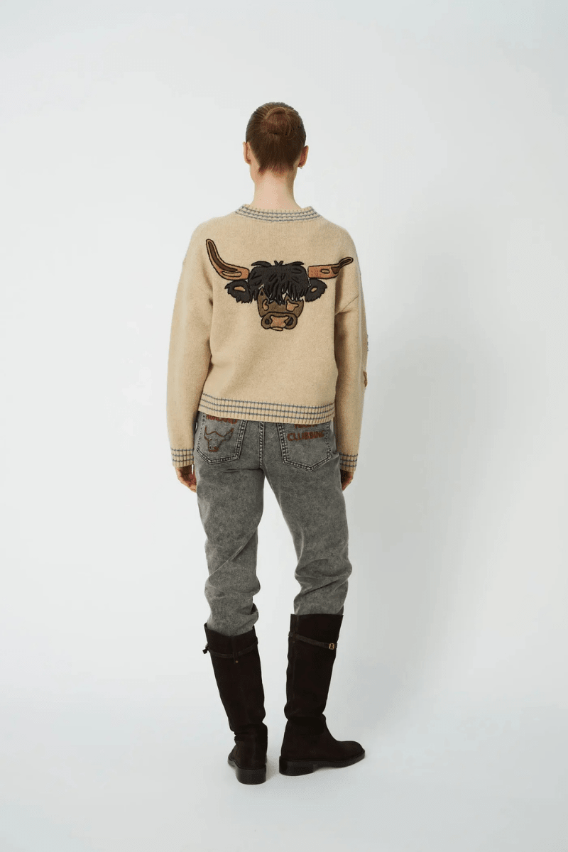 Sweater - Stella Nova - Knitted Sweater with Embroidery - Archery Close