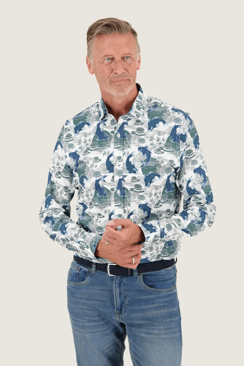 Shirts & Tops - A Fish Named Fred - Koi Karper Shirt - Forest Green - Archery Close