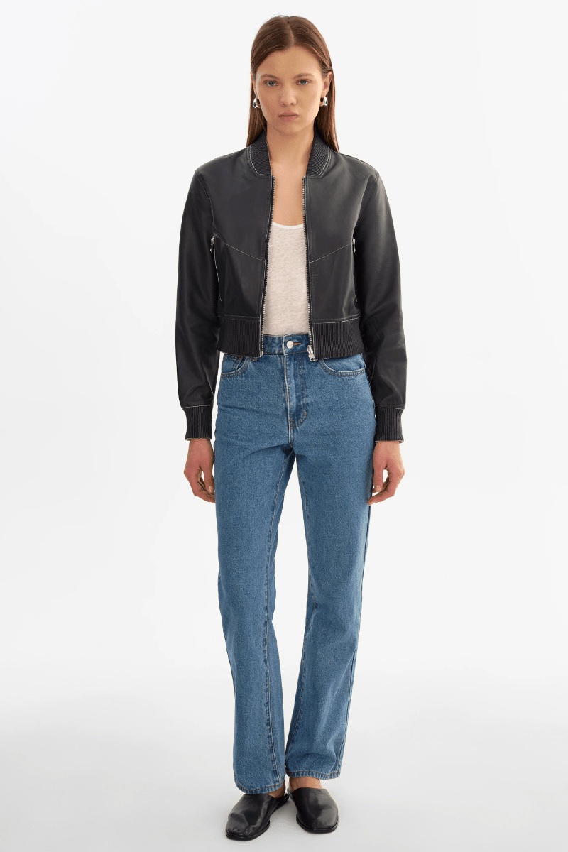 Outerwear - Lamarque - Kordella Reversible Leather in Charcoal/Snake - Archery Close