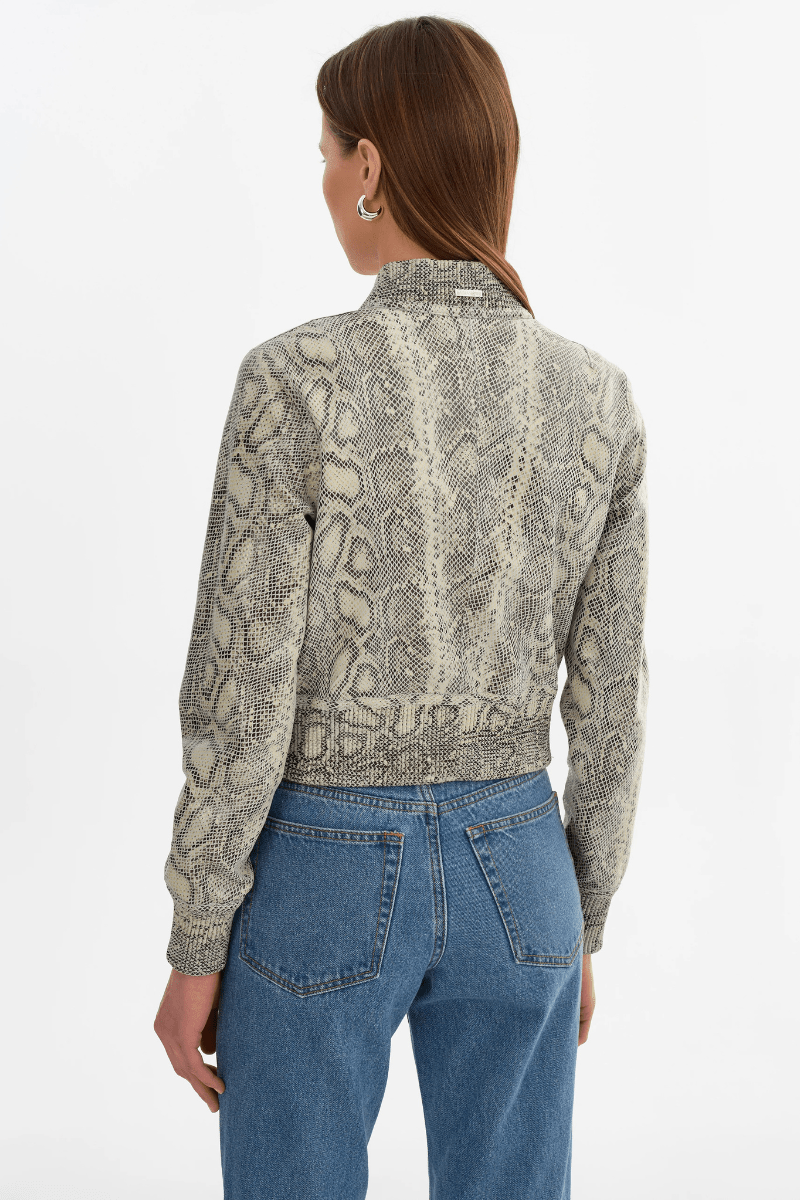 Outerwear - Lamarque - Kordella Reversible Leather in Charcoal/Snake - Archery Close