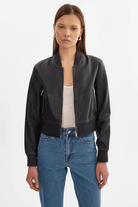 Outerwear - Lamarque - Kordella Reversible Leather in Charcoal/Snake - Archery Close