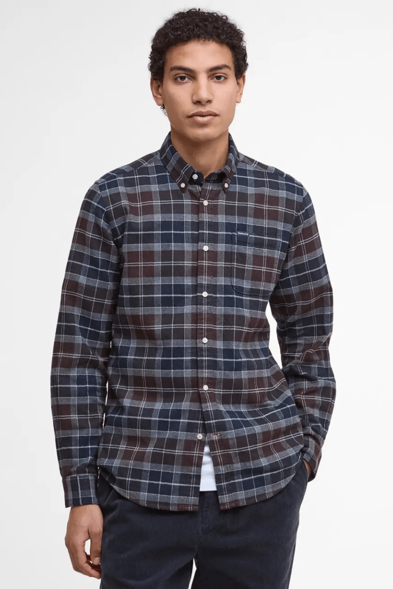 Shirts & Tops - Barbour - Kyeloch Tailored Long - Sleeved Shirt - Archery Close