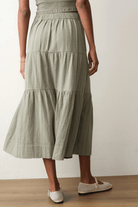Skirts - Marine Layer - Lana Button - Through Skirt in Sage - Archery Close