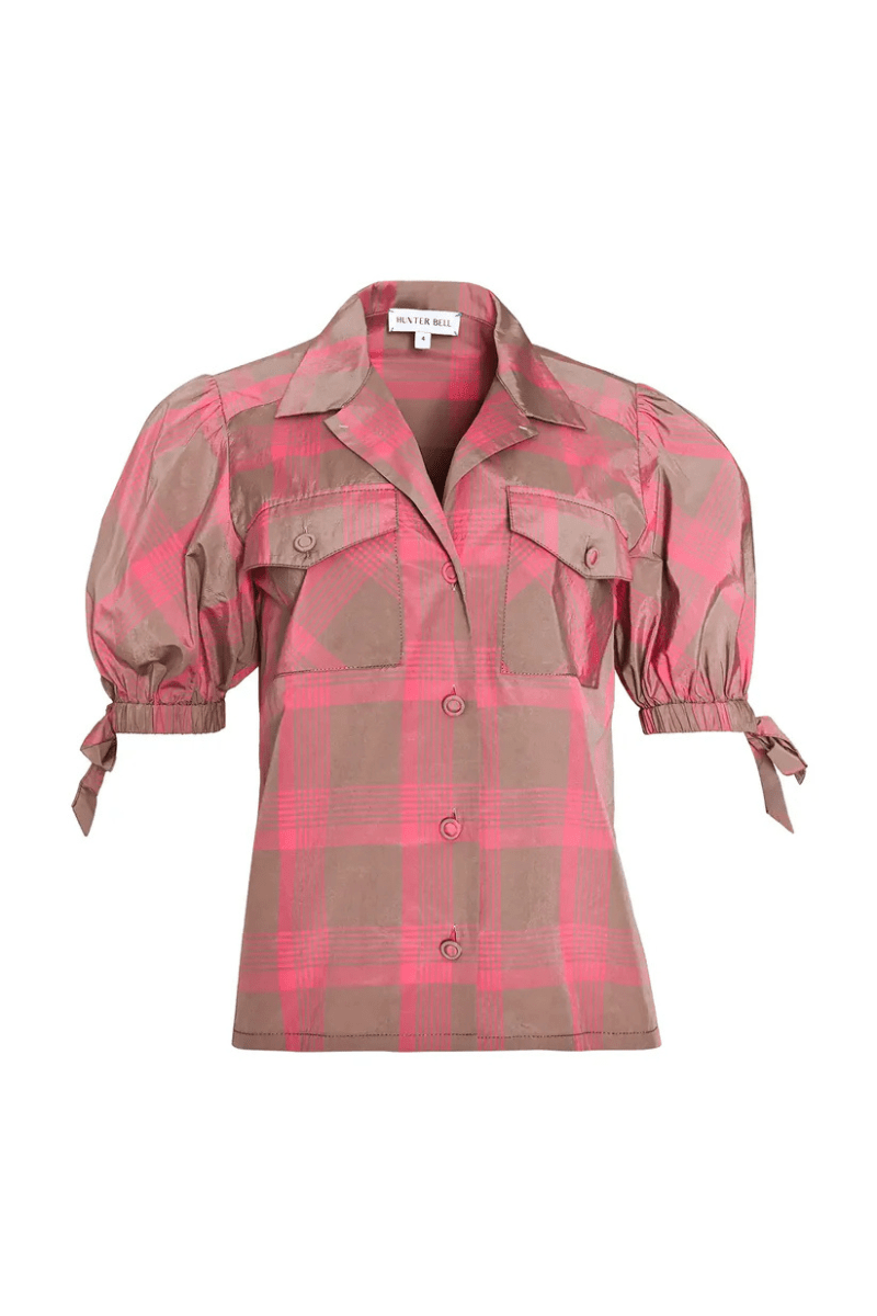 Shirts & Tops - Hunter Bell - Landon Top in Day Glow Check - Archery Close