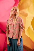 Shirts & Tops - Hunter Bell - Landon Top in Day Glow Check - Archery Close