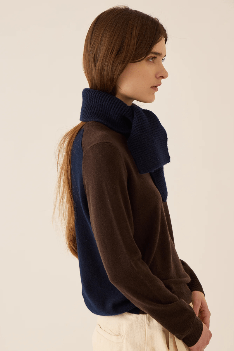 Sweater - DemyLee - Laney Cashmere Sweater in Espresso/Navy - Archery Close
