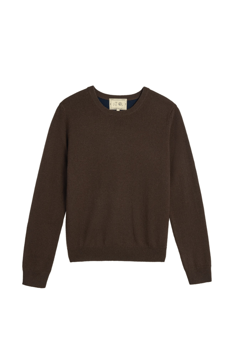 Sweater - DemyLee - Laney Cashmere Sweater in Espresso/Navy - Archery Close