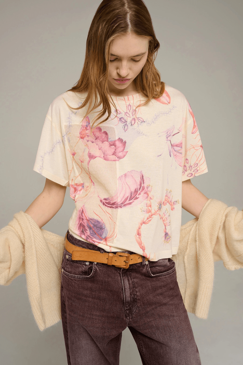Shirts & Tops - Cotelac - Large floral-print tee - Archery Close