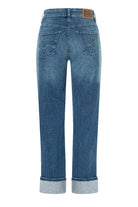 Blue jeans on a white background