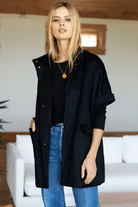 Outerwear - Emerson Fry - Layering Jacket in Black Wool Cashmere - Archery Close