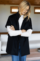 Outerwear - Emerson Fry - Layering Jacket in Black Wool Cashmere - Archery Close
