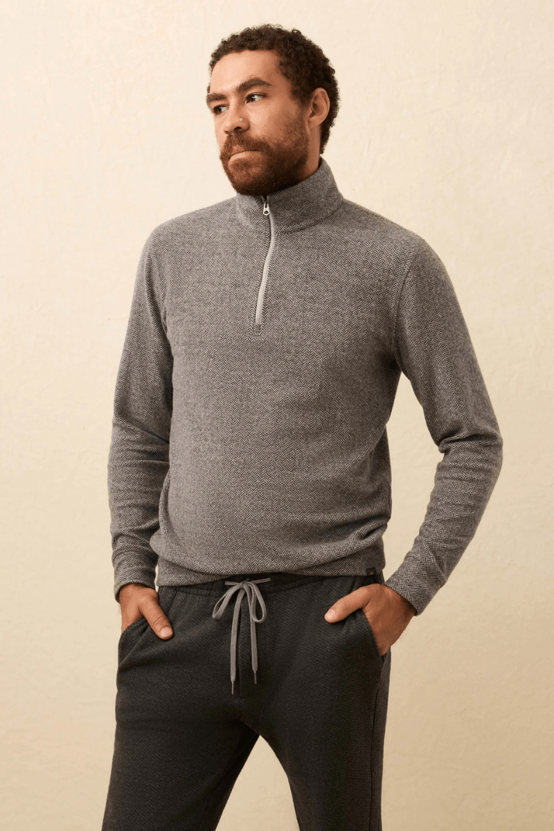 Sweater - Faherty Brand - Legend Sweater Quarter Zip - Archery Close