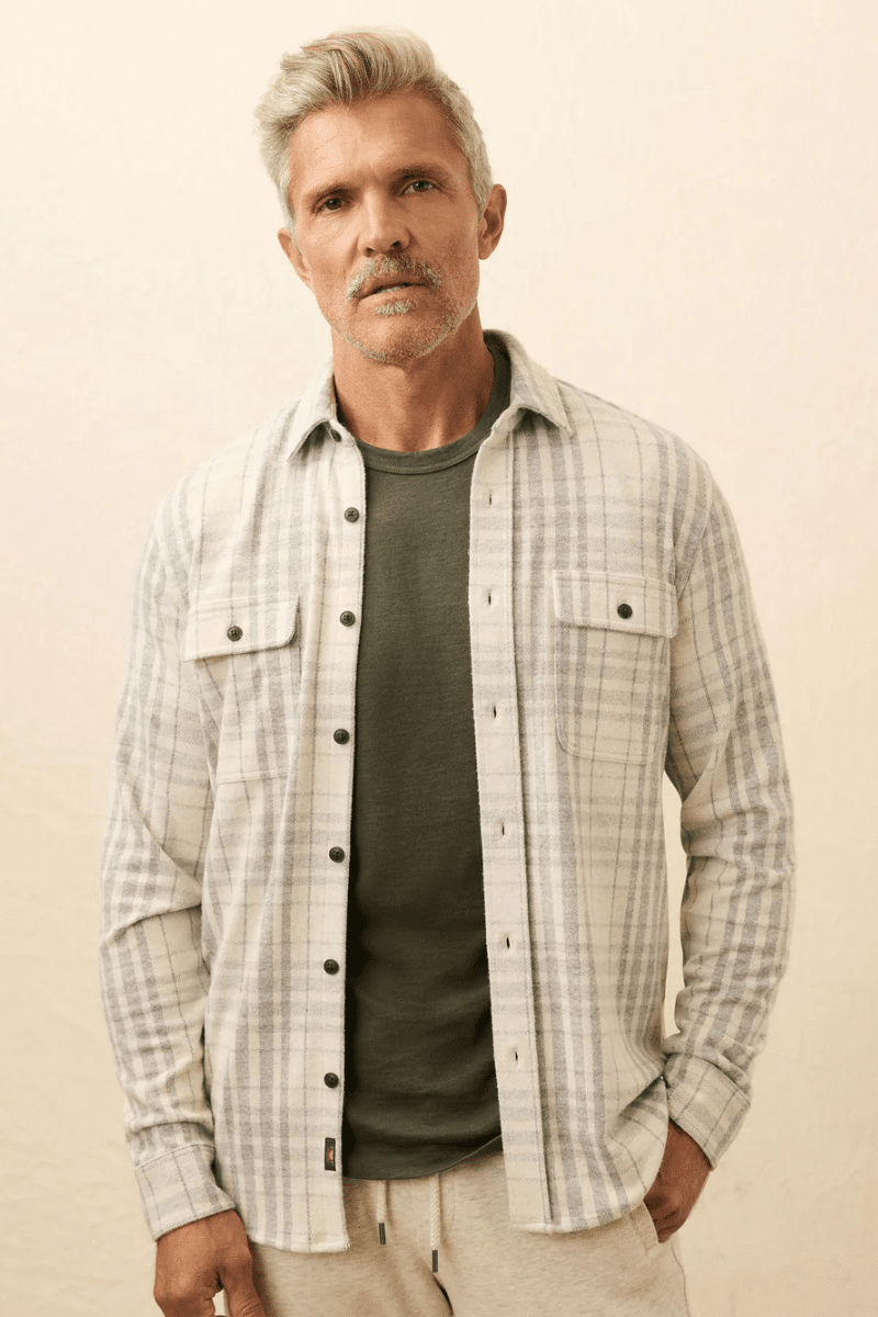 Shirts & Tops - Faherty Brand - Legend Sweater Shirt in Cloud Ridge Plaid - Archery Close