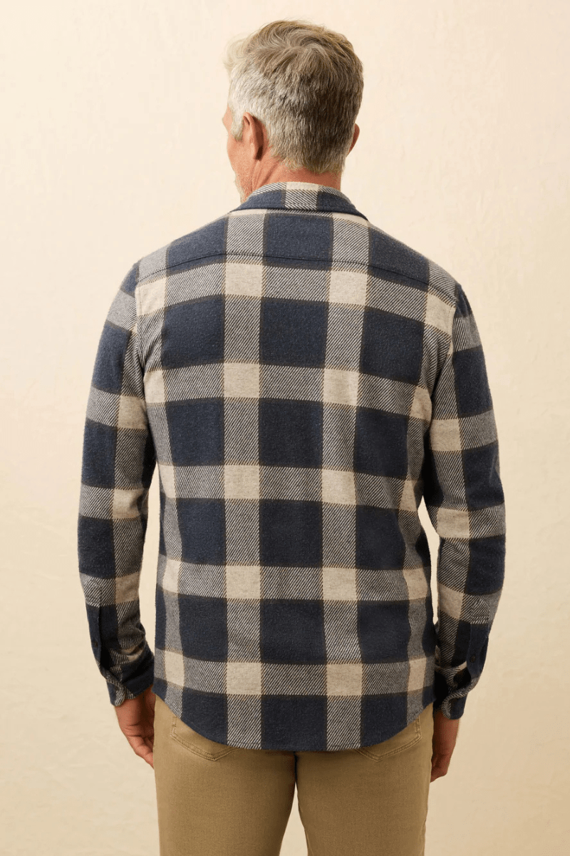 Shirts & Tops - Faherty Brand - Legend Sweater Shirt in Navy Cloud Plain - Archery Close