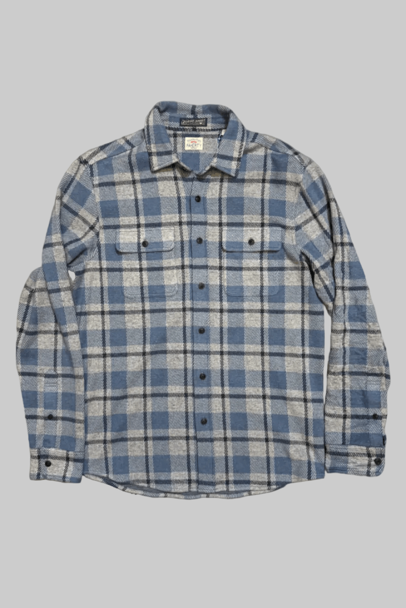 Shirts & Tops - Faherty Brand - Legend Sweater Shirt in Overcast Ocean Plaid - Archery Close