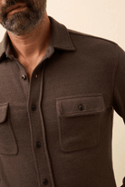 Shirts & Tops - Faherty Brand - Legend Sweater Shirt in Valley Brown Twill - Archery Close